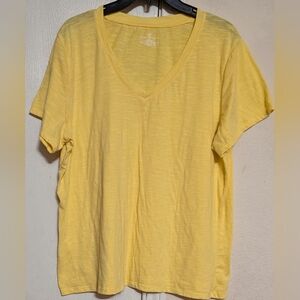 Bobbie Brooks Women's Size 2X Yellow V-Neck Short Sleeve Top Used Exc